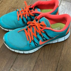 Nike athletic shoes. Bright color